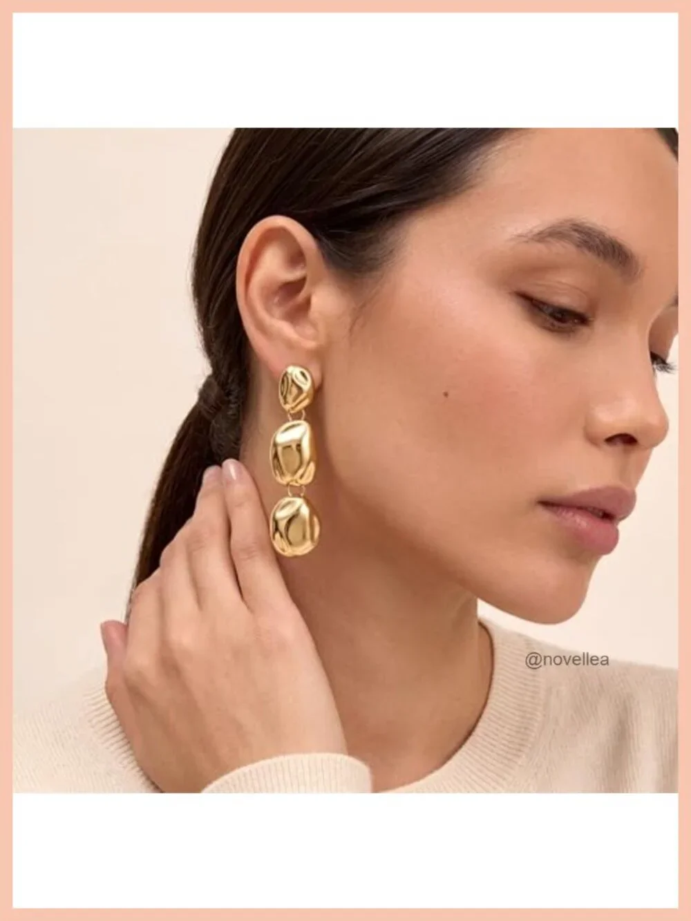 Chunky Statement Drop Dangle Earrings Stainless Steel Waterproof Non Tarnish